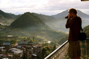 Rural tourism in the Philippines at Banaue Rice Terraces.