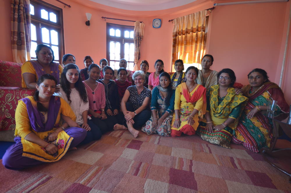 Women who manage the Panauti Community Homestay with some members of the CHN team