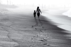 Kids leave footprints in the sand as they walk along the beach. https://www.pxfuel.com/en/free-photo-oecjf