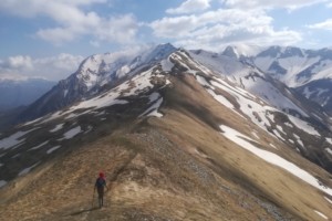 Lone hiker in the Monti Sibillini National Park. Photo courtesy of (c) Roberto Aureli.