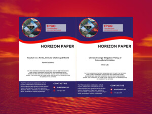 New TPCC Horizon Papers on tourism and the climate crisis. Background image by Pete Linforth (CC0) via Pixabay. https://pixabay.com/illustrations/sunset-sea-horizon-sun-sky-ocean-298850/