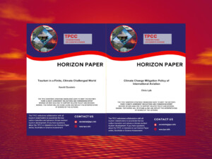 New TPCC Horizon Papers on tourism and the climate crisis. Background image by Pete Linforth (CC0) via Pixabay. https://pixabay.com/illustrations/sunset-sea-horizon-sun-sky-ocean-298850/