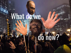 How should travel & tourism respond to threats to free movement and free thought? Image is of a protest outside Trump building in Chicago in 2018. By Rob Walsh (CC0) via Unsplash. https://unsplash.com/photos/people-gathers-in-the-street-near-trump-building-_KeC-qyKLPY