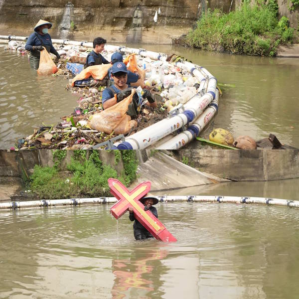 Can the tide of ocean plastic be stopped? The No-Trash Triangle Initiative thinks so 3 No-Trash Triangle Initiative's No-Trash River collections in Manado, Indonesis